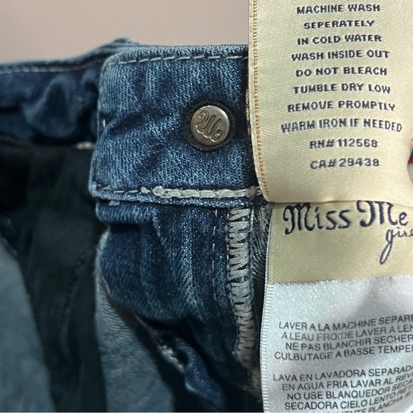 Vintage Miss Me Jeans Girls 14 Capri Crop Distressed Skinny Slim Shorts Blythe - Picture 8 of 13